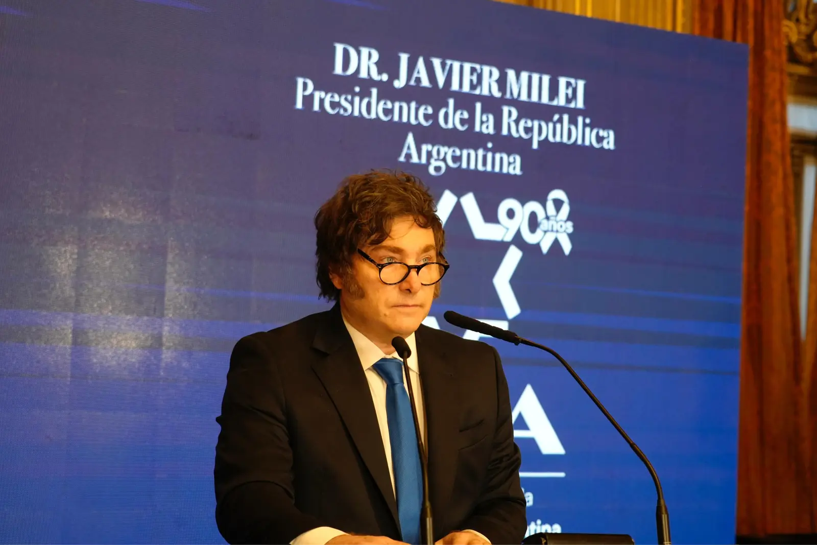 Javier Milei reafirma el apoyo de Argentina a Israel en un discurso ante la DAIA.