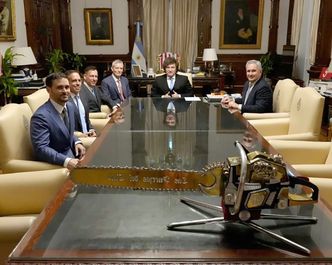 Encuentro entre Javier Milei y Peter Thiel en Casa Rosada.