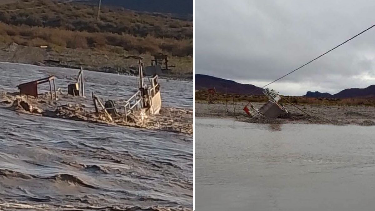 Crecida del río Neuquén destruyó la histórica Balsa Huitrín