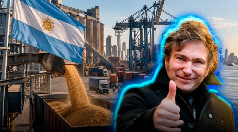 Gobierno de Milei registra superávit comercial de 2.187 millones en agosto