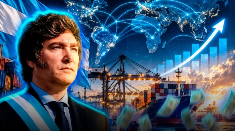 Argentina recupera participación en comercio mundial bajo Milei